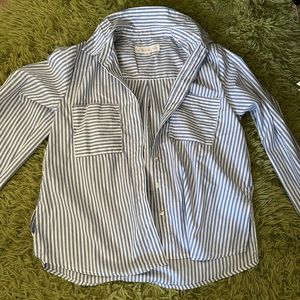 Olive and Oak blue and white striped button up